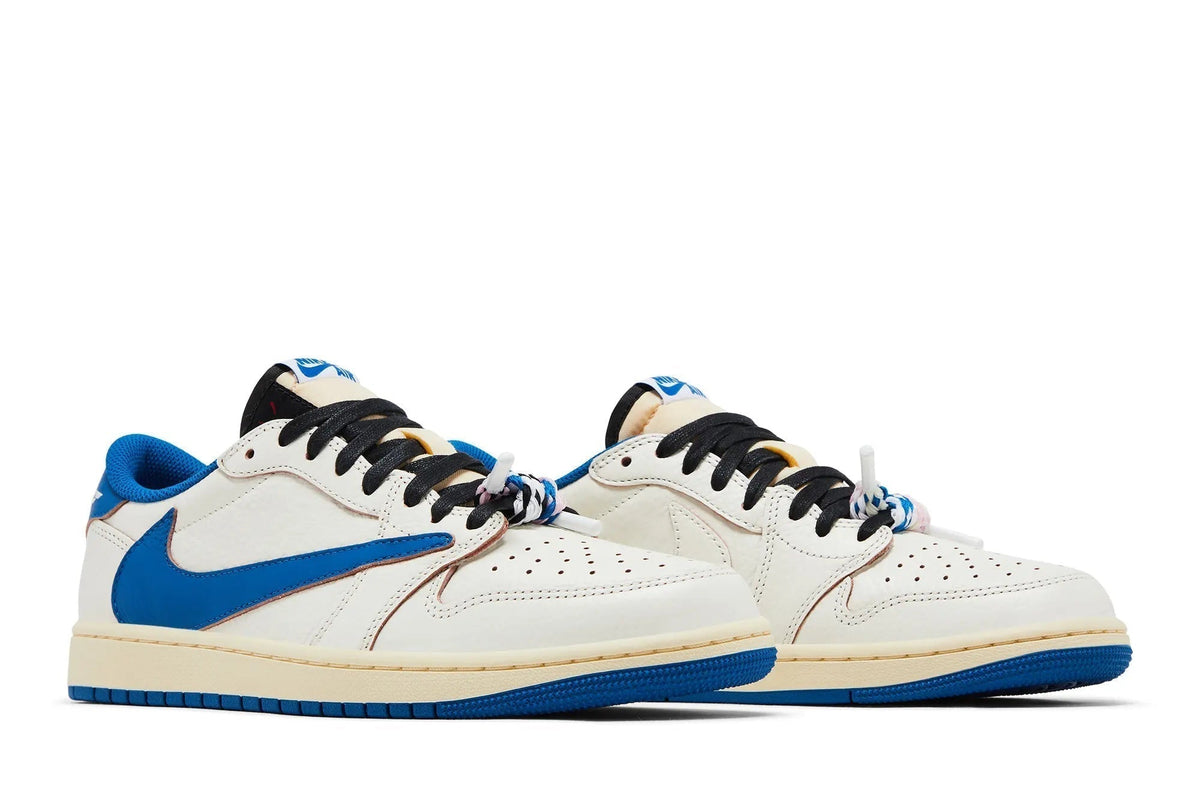 Fragment Design x Travis Scott x Jordan 1 Low OG SP Sail Military Blue - Exclusive Collab