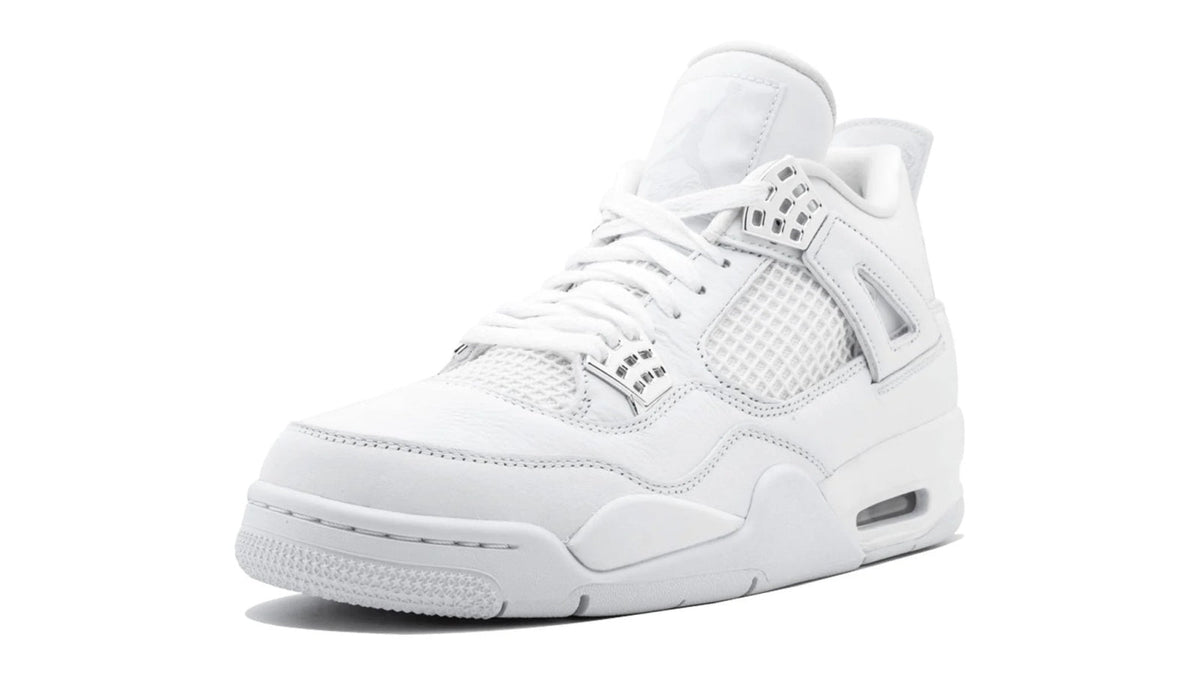 Air Jordan 4 Retro Pure Money White Leather Sneakers