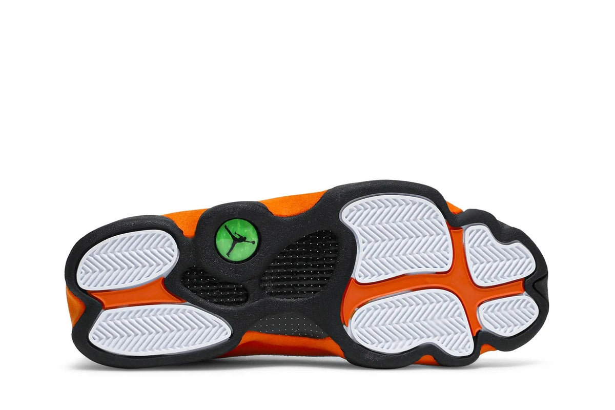 Air Jordan 13 Retro 'Starfish' - White Orange Suede Sneaker with Hologram Logo